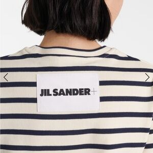 Jil Sander navy stripe cotton rib dress
